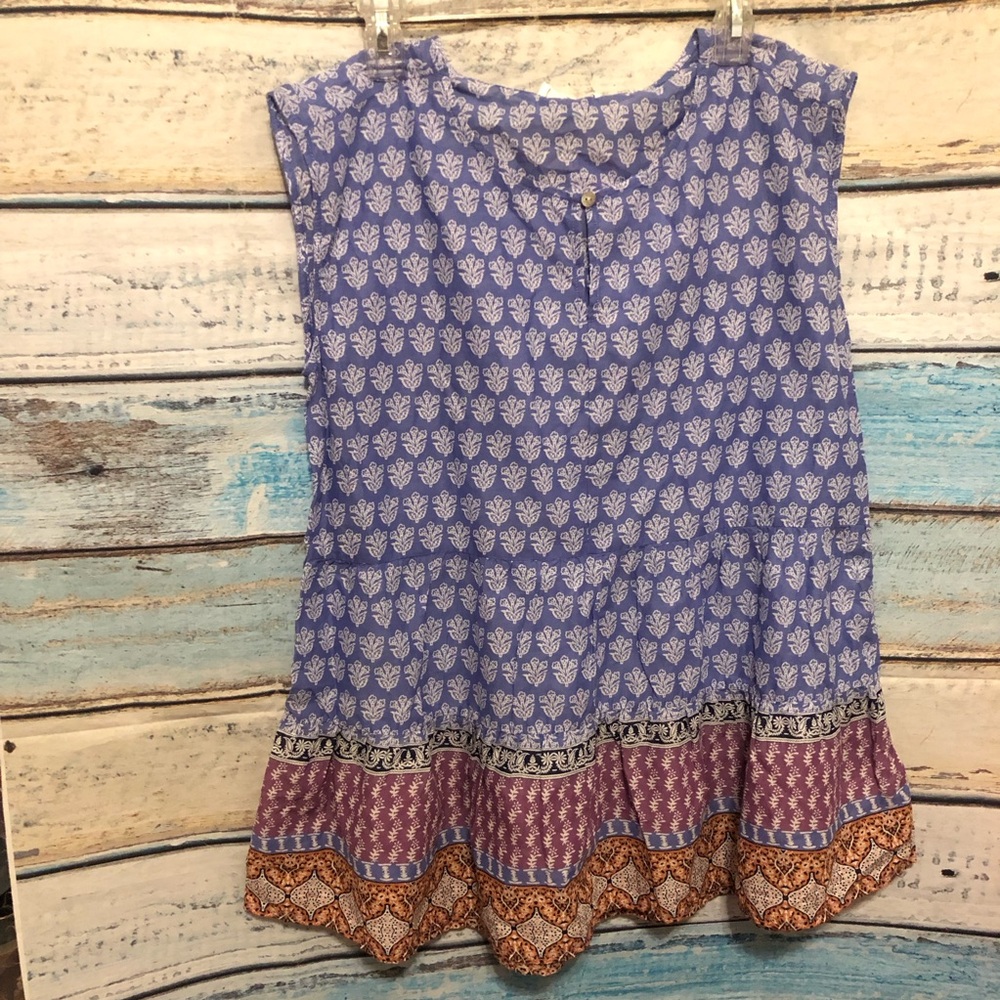 ❌Beachlunchlounge Sleeveless Top Summer Lightweight Multi Pattern Size Medium
